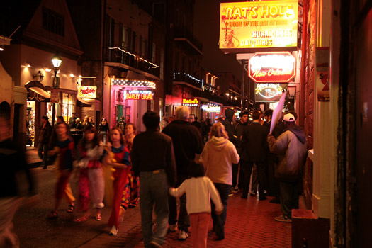 New Orleans Bourbon Street at Night