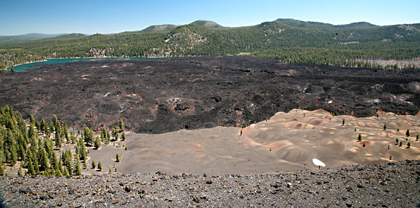 Lassen Volcanic National Park 
Overlooking Painted Sand Dunes, Fantastic Lava Beds and Butte Lake